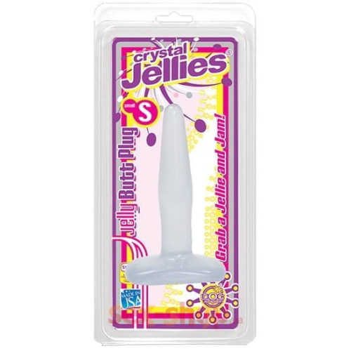 Doc Johnson Crystal Jellies Butt Plug Small - Анальная пробка Butt Plug Small, 11х2 см (прозрачный)