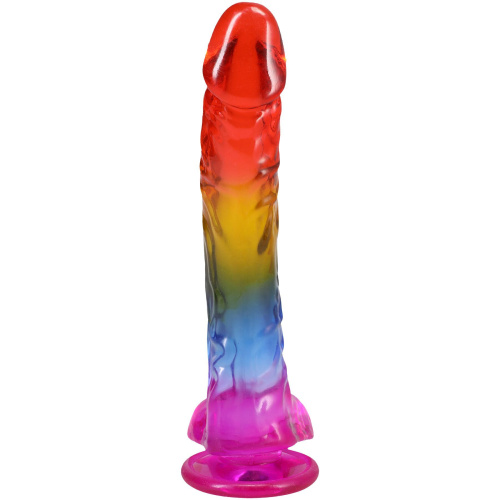 Фаллоимитатор Doc Johnson Crystal Jellies Rainbow 9.5 Inch, 24,1 см