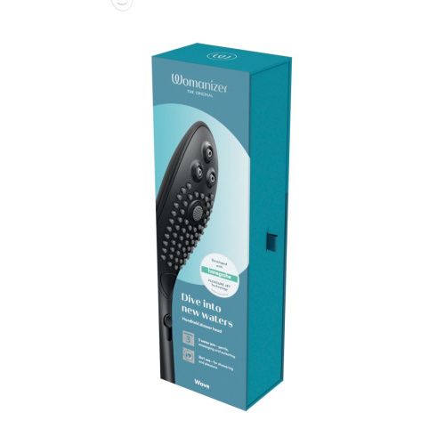 Womanizer Wave Black - Насадка-стимулятор для душу 2в1, масажер для інтимних зон, (чорний) - купити в Києві, Україні