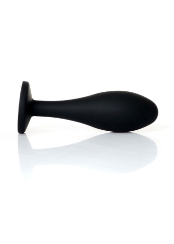 Анальная пробка с камнем B-Series Jewellery Silicone Black Plug, M