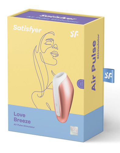 Satisfyer Love Breeze компактный вакуумный стимулятор клитора, 9.8х4 см (оранжевый)