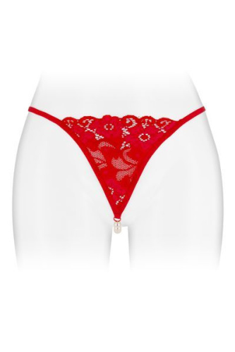 Fashion Secret Venusina Red - Трусики-стринги с жемчужной ниткой, S-L (красные)