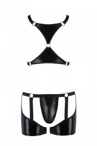 Passion - 047 SET ARON black - Сексуальный мужской комплект, L/XL