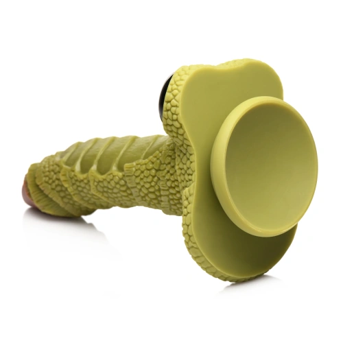 Creature Cocks Swamp Monster Green Scaly Silicone Dildo - фантазийный фаллоимитатор, 23.9х5 см (зелёный)