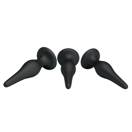 Pretty Love Begginer Mini Anal Kit Black - Набір анальних пробок, 3 шт (чорний) - купити в Києві, Україні