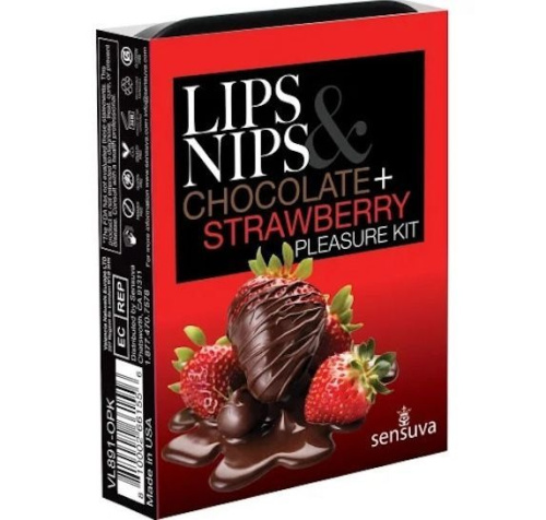 Подарочный набор Sensuva Lips & Nips Pleasure Kit Chocolate Strawberry