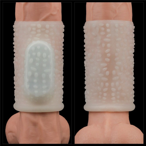 LoveToy Vibrating Drip Knights Ring - вібронасадка на член, 10 см (білий) - купити в Києві, Україні