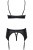 Obsessive Rebella garter belt set - комплект эротического белья с поясом для чулок, L/XL (чёрный)