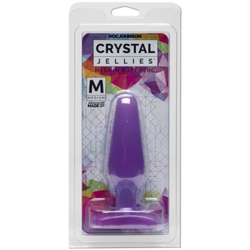 Doc Johnson Crystal Jellies Butt Plug Medium - анальная пробка, 13х3.5 см (фиолетовый)