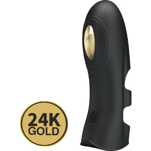 LyBaile Pretty Love Pegasus electric Finger Vibrator Black - Насадка для фингеринга с элекстростимуляцией и золотом, 10.5х3.1 см