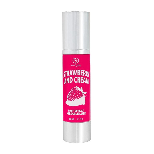 Согревающий оральный лубрикант Secret Play Strawberry & Cream Hot Effect Lube, 50 мл