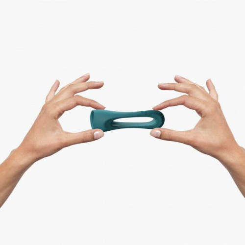 Love To Love Flux Ring Black Teal Me - эрекционное кольцо двойное, 3 см. (бирюзовое)