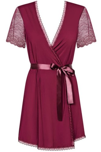 Obsessive Miamor robe - эротический пеньюар, S/M (бордовый)