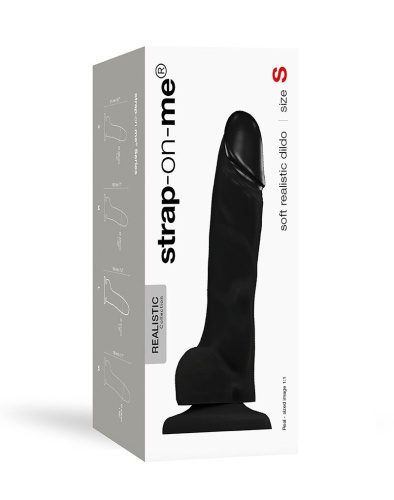 Strap-On-Me Soft Realistic Dildo Black - S - реалистичный фаллоимитатор, 17.1х3.6 см