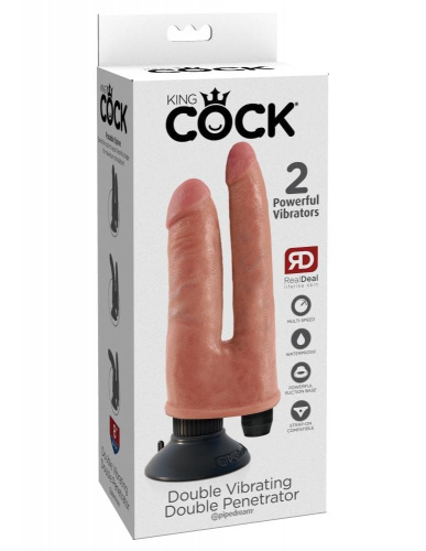 Pipdream King Cock Vibrating Double Penetrator - вибратор для двойного проникновения
