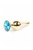 Boss Jewellery Gold Butt Plug Light Blue - Анальна пробка з кристалом, 9,5х3 см (голубой)