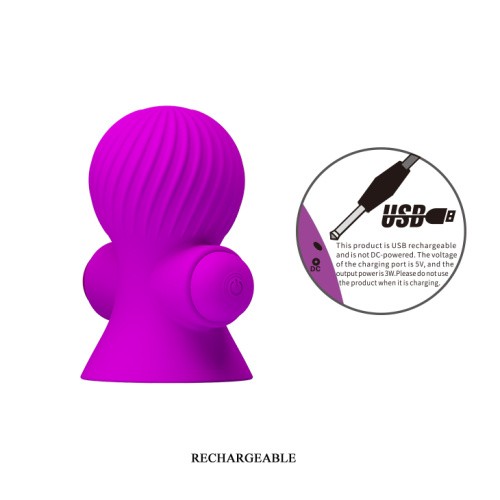 LyBaile Pretty Love Nipple Sucker Purple - Яскраві помпи для сосків з вібрацією, 7.2х4.5 см (фіолетовий) - купити в Києві, Україні