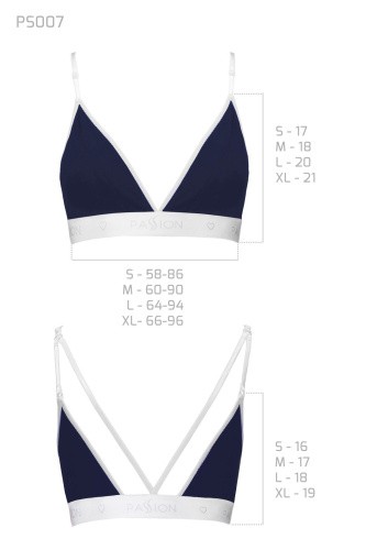 Passion PS007 Top - Спортивный топ с двойными бретелями, S (синий)
