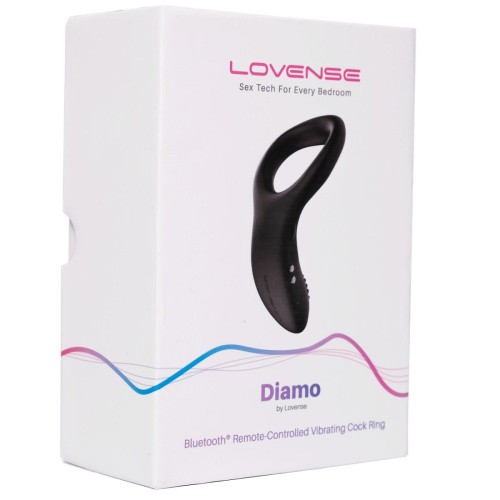 Lovense Diamo Cock Ring - віброкільце з керуванням зі смартфона, 11.3х4.4 см (чорний) - купити в Києві, Україні