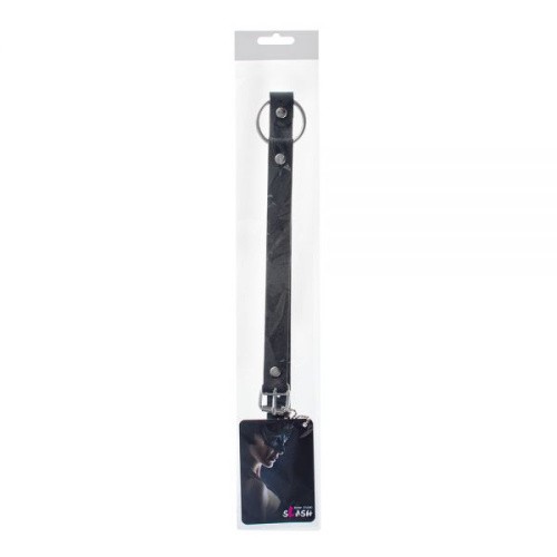 Leather O-Ring Gag, Black - Кляп, 38 см (черный)