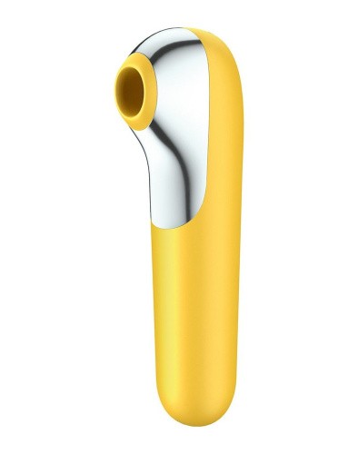 Satisfyer Dual Love 2 в 1 - Смарт вибратор и вакуумный стимулятор клитора, 16х3.8 см (жёлтый)