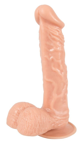European Lover Medium Dong With Balls - Фаллоимитатор на присоске, 16х3.9 см (телесный)