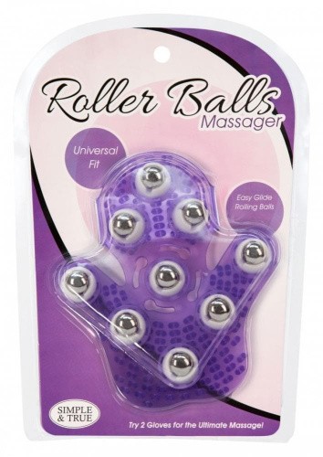 Simple & True Roller Balls Massager  - Перчатка для массажа, 14х11 см (фиолетовый)