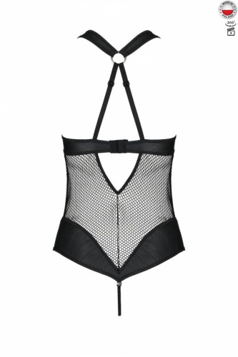 Amanda Body Passion - Сетчатый боди с халтером Amanda Body, черное (S/M)