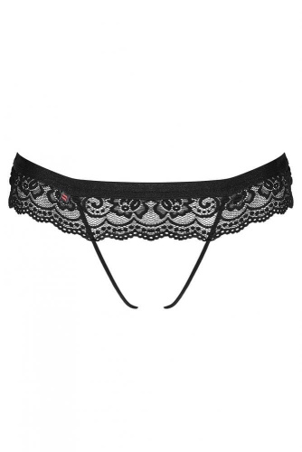 Obsessive 854-PAC-1 otwarte - эротические стринги с доступом, L/XL (чёрный)