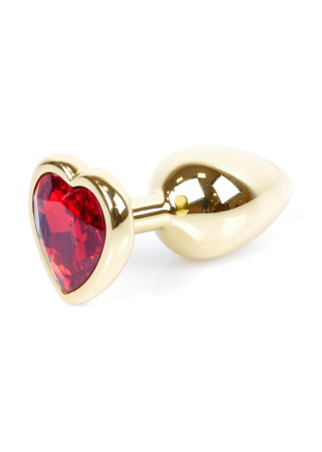 Анальная пробка с камнем Jewellery Gold Heart Plug