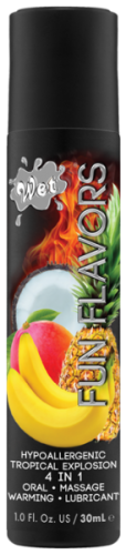 Wet Fun Flavors Tropical Fruit Explosion - Съедобный лубрикант 4 в 1 на водной основе, 30 мл (мультифрукт)