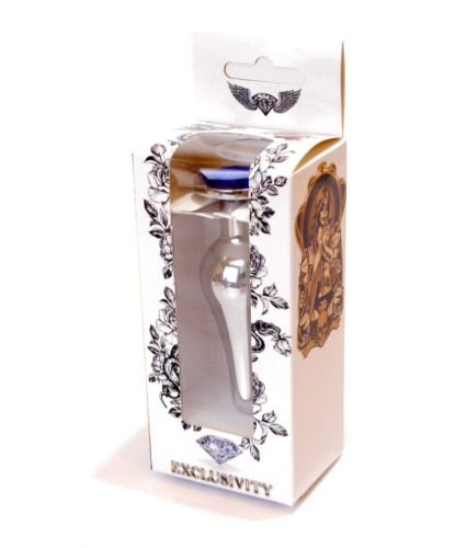 Анальная пробка с кристаллом B-Series Jewellery Silver Butt Plug