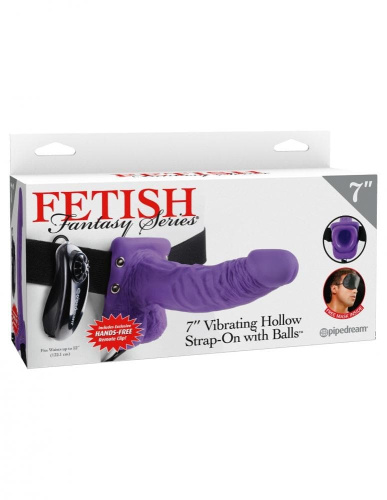 Fetish Fantasy Series 7 Vibrating Hollow - Полый страпон с вибрацией, 19х4,5 см
