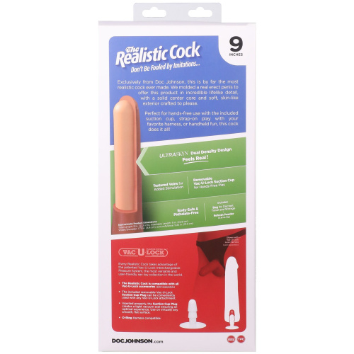 Фалоімітатор Doc Johnson The Realistic Cock ULTRASKYN 9 Inch with Balls, 22,9 см - купити в Україні | Секс шоп SEX-SHOP.ua