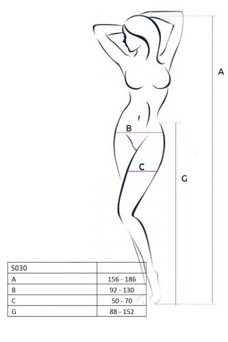 Эротические колготки-бодистокинг с плетением на бедрах Passion S030, One Size