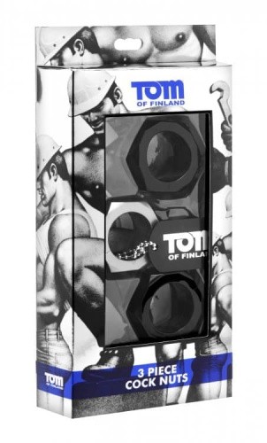 Tom of Finland 3 Piece Cock Nuts - набор эрекционных колец, 2.54 см