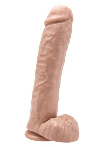Get Real ToyJoy - Большой реалистичный фаллоимитатор с мошонкой и присоской, 28х6,5 см (телесный)