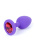 B-Series Jewellery Purple Silikon Plug Small Red Diamond - Анальная пробка с кристаллом, 7х2.7 см (фиолетовый с красным)
