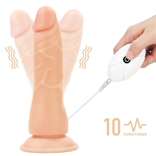 LoveToy Easy Strapon Set 7.5'' - мягкий страпон с реалистичным вибратором, 19х5 см (телесный)