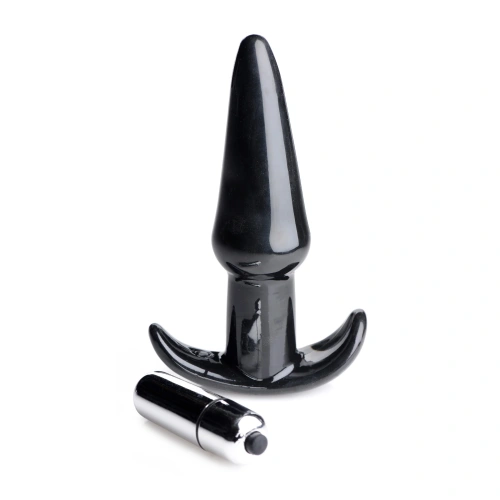 Frisky Smooth Vibrating Anal Plug - Black - Анальная пробка с вибрацией, 12х3 см (черный)