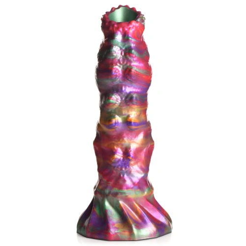 Creature Cocks Larva Silicone Ovipositor Dildo - фантазийный фаллоимитатор инопланетянина с 4 личинками-яйцами, 22.9х6.1 см (радужный)