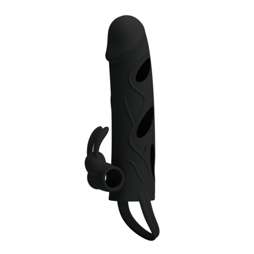 Pretty Love Vibrating Penis Sleeve Black 5,5 " - Насадка на пенис с вибрацией, 14 см (черный)
