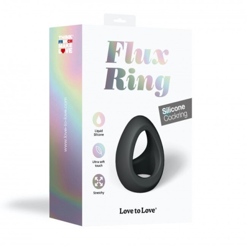 Love To Love Flux Ring Black Onyx - эрекционное кольцо двойное, 3 см. (чёрное)