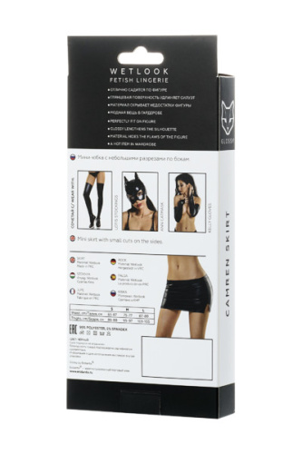 Toyfa Glossy Wetlook - Мини-юбка с имитацией кожи, XL