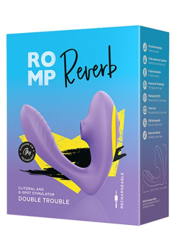 Romp REVERB - Вібратор для пар із вакуумною стимуляцією, 14 см (фіолетовий) - купити в Києві, Україні