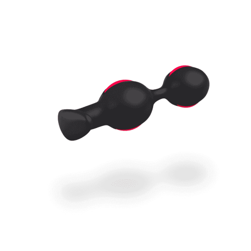 Fun Factory B Balls Duo - анальные шарики со смещенным центром тяжести, 12.5х3.6 см (чёрный с малиновым)