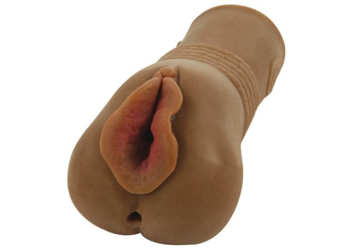 Topco Sales CyberSkin CyberStroker Pussy and Ass - Мастурбатор вагина и анус, 17,8 см (коричневый)