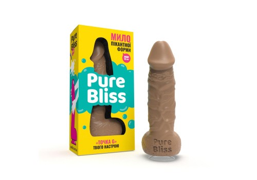 Pure Bliss Mini - Крафтовое мыло-член с присоской (коричневый)