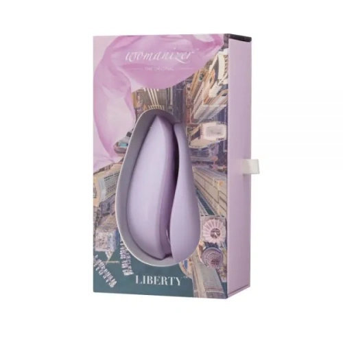 Womanizer Liberty Lilac + Лубрикант 50 мл - Бесконтактный стимулятор клитора, 10.4х5.5 см (сиреневый)