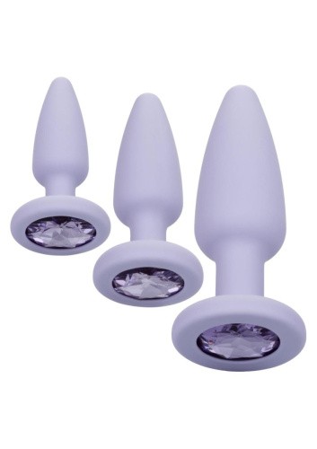 California Exotic Novelties First Time Crystal Booty Anal Plug Set - Набор анальных пробок (сиреневый)